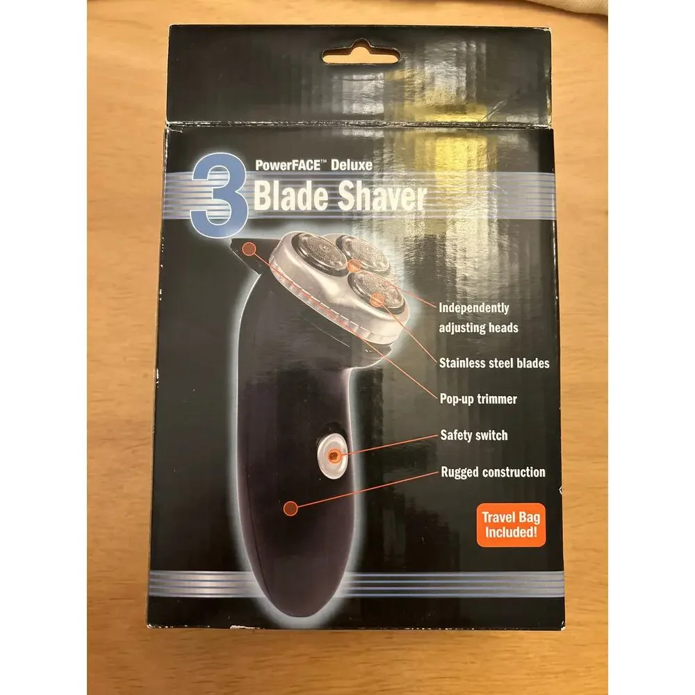 New Mens Power Face Deluxe 3 Blade Shaver with Bonus Personal Groomer Great Gift